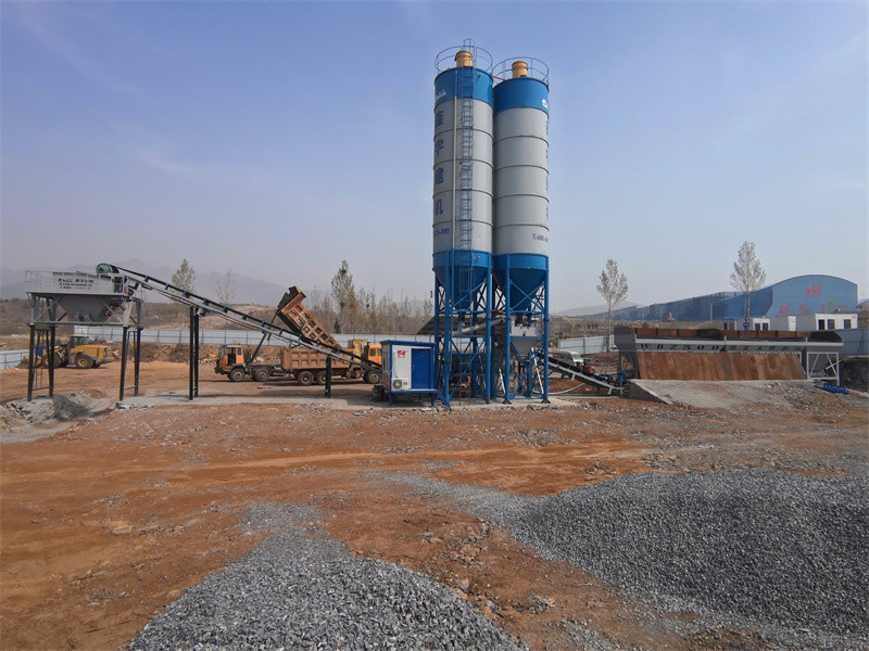 50m3/h 97kw Concrete Batching Plant Fixed Ready Mixed Cement Mixer